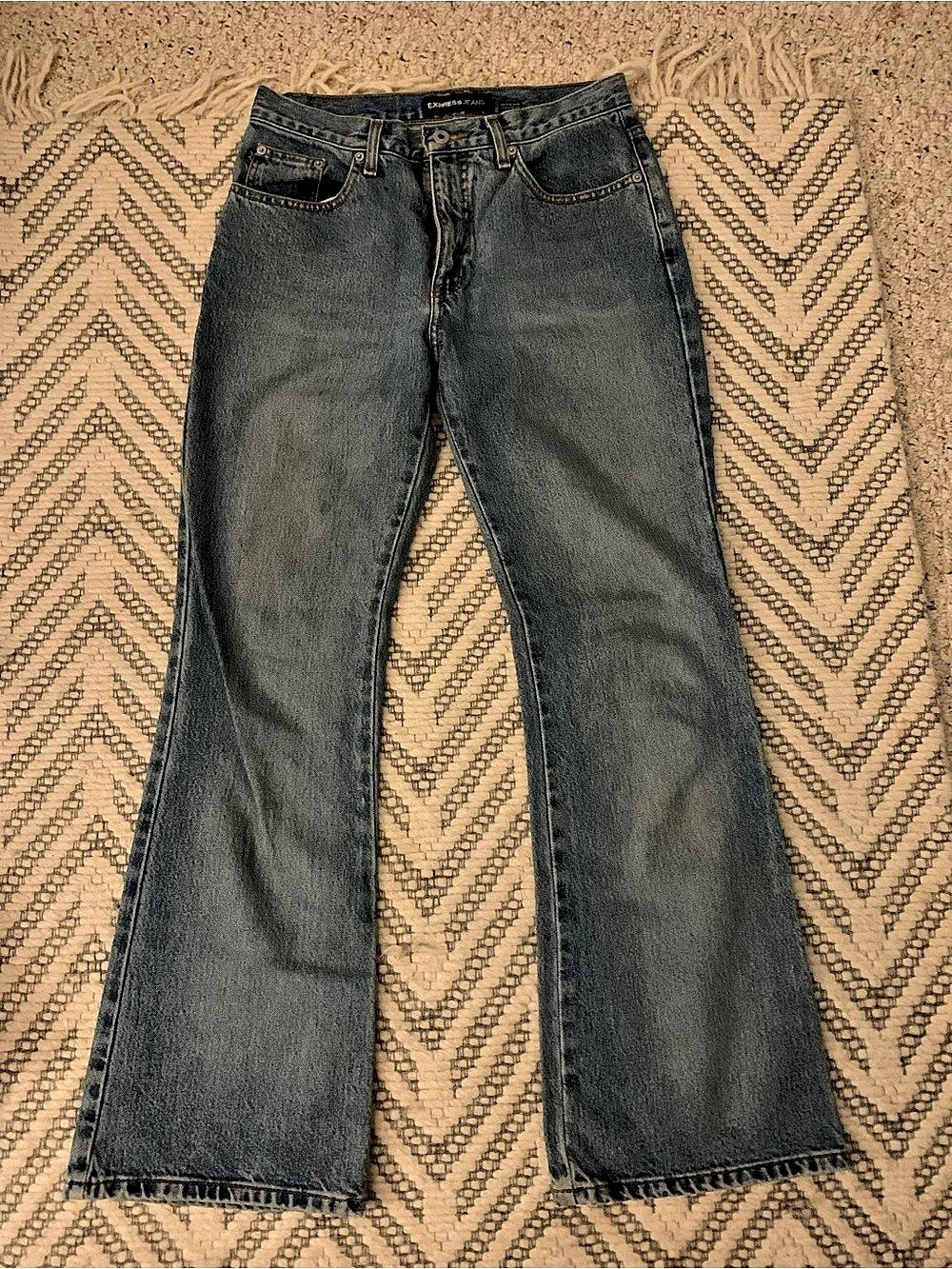 Express Extreme Flare Gray Jeans Waist 7/8